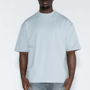 T-shirts décontractés pour hommes de qualité supérieure, en coton 100% tricoté, coupe ample, design uni, manches courtes, logo sur le devant, écologiques - Product Image 5