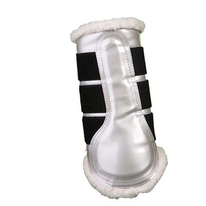 Botas de lujo para caballo con rayas arcoíris, forro polar, protectores de patas para soporte de pasternales, entrenamiento y carreras. - Product Image 6