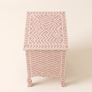 Handmade Chevron Striped Bone Inlay Modern Luxury <b>Side</b> <b>Table</b> <b>For</b> <b>Living</b> <b>Room</b> Home Decoration <b>Storage</b> Solution - Product Image 3