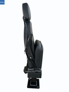 Siège de médecin <span class=keywords><strong>pivotant</strong></span> universel en PVC avec <span class=keywords><strong>ceinture</strong></span> de sécurité à trois points pliable et conception imperméable pour utilisation en fourgonnette et en ambulance - Product Image 6