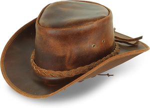 Unisex <b>Western</b> Cowboy <b>Hat</b> Vintage Leather Look Sun <b>Hat</b> - Product Image 3