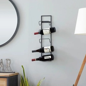 Support de présentation de vin en métal incurvé, élégant porte-bouteille unique pour bar - Product Image 1