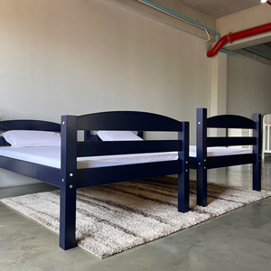 Lit superposé minimaliste bleu foncé personnalisable, meubles de chambre à coucher en bois sur mesure pour enfants - Product Image 5