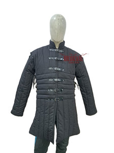 Gambesón Medieval para Hombre, Hecho a Mano, Largo, Manga Larga, Acolchado de Algodón, Correas de Cuero, Alta Calidad, para Reenactment y Fiestas - Product Image 4
