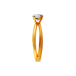 Anillo de Diamantes Solitario Brilliant Allure, Oro Amarillo de 14K, Anillo Solitario para Mujer con Diseño de Banda Entrelazada y Acabado Pulido - Product Image 4