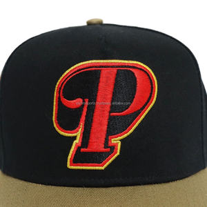 Custom Design 5 Panel A <b>Frame</b> Hats Flat <b>Embroidery</b> Fit Blank Black Wholesale Logo Men Sports Baseball Cap - Product Image 3