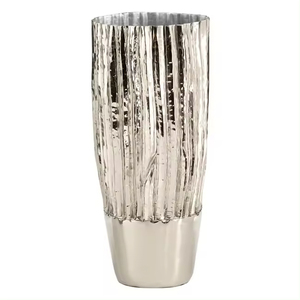 Best Quality Metal Flower <b>Vase</b> Shiny Silver Finished for Home Living Room Table Decoration Flower <b>Vases</b> <b>Set</b> of 2 - Product Image 3