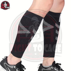Manchon de compression pour mollets pour hommes et femmes, noir, en tissu tricoté respirant, design sans pieds pour le sport et le fitness - Product Image 4