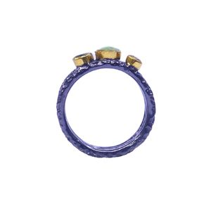Wedding Wear 925 Sterling <b>Silver</b> Gold Plated Jewelry <b>Opal</b> Diamond Gemstone Women Wear Classic <b>Ring</b> - Product Image 3