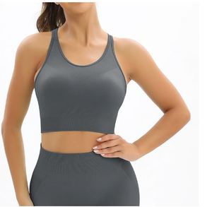 Ensemble de sport 2 pièces côtelé sans couture pour femme : Soutien-gorge de sport et Legging taille haute en Spandex/Nylon – Vente en gros OEM/ODM pour la gym - Product Image 6