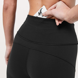 Nouveau design, leggings de sport taille haute en polyester respirant pour femme, longueur genou, séchage rapide, vêtements de yoga, service OEM - Product Image 6
