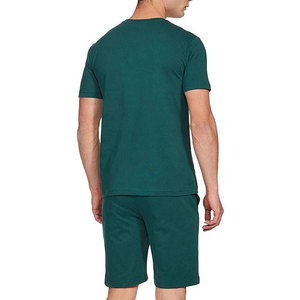 Econex Sports Men's Gray Letter Print Cotton Short Sleeve T-Shirt Shorts <b>Set</b> Casual Summer Wear Breathable Fleece Knitted 320g - Product Image 3