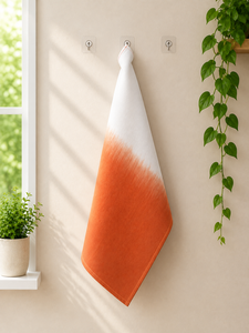 Essuie-tout de cuisine en lin dégradé orange |   Essuie-vaisselle en lin uni teint |   Serviette de cuisine en lin de qualité supérieure - Product Image 2