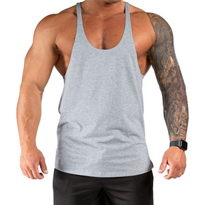 Wholesale OEM ODM <b>Men</b> Stringer <b>Singlet</b> Gym Tank Top Sleeveless Breathable Fitness Workout Training Sportswear Knitted Plus Size - Product Image 1