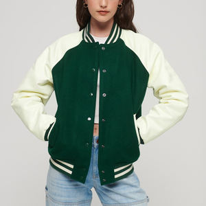 Blouson universitaire pour femme OEM, tricoté et respirant, avec logo personnalisé, couleur et taille personnalisables, blousons universitaires de baseball pour femme de haute qualité - Product Image 1