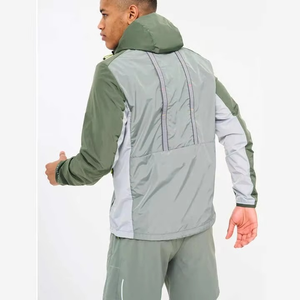 ชุดเซ็ตเสื้อแจ็คเก็ตและกางเกงขาสั้นกีฬาพิมพ์ลายพัฟฟ์สองชิ้น DUOLLB พร้อมฮู้ดซิปสะท้อนแสง ชุดวอร์มผู้ชาย - Product Image 3