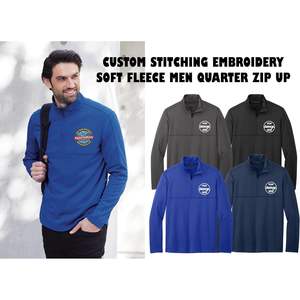 2025 Custom Men's F804 Pullover XS Quarter Zip Soft Fleece Enzima Lavado Antiarrugas Costura Bordado Su Propio Diseño - Product Image 4