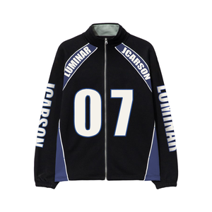 Chaquetas de Manga Larga con Cuello Alto y Estampado Deportivo para Hombre, 100% Algodón, con Apliques y Patchwork - Product Image 1