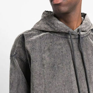 Prix d'usine – Sweat à capuche zippé pour homme, coupe ample, effet délavé, idéal pour les marques streetwear américaines - Product Image 5