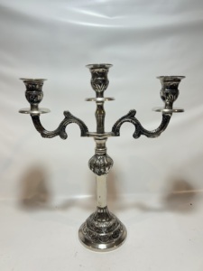 Candélabre classique en aluminium à 3 bras, chandelier vintage européen en métal, centre de table pour mariage, banquet, événement à domicile - Product Image 5