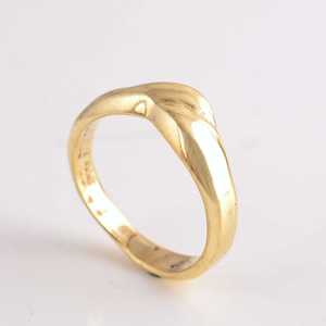 Anillo Geométrico Moderno de Oro de 9K, Anillo de Boda Unisex, Diseño Sencillo, Joyería de Moda - Product Image 3