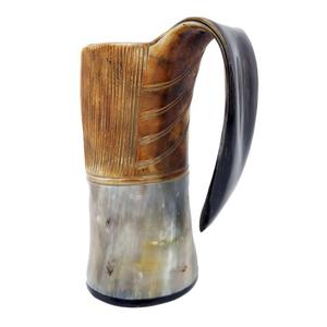 Viking OX Polished Natural Horn Mug Old Fashioned Vintage-Style Beer Lightweight Portable Dishwasher Safe Eco-Friendly for - Product Image 2