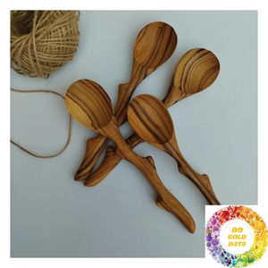 Cuchara de Madera en Forma de Rama, Utensilio Natural Hecho a Mano para Tazones de Desayuno, Café, Té, Bocadillos, Postres y Servicio de Mesa - Product Image 4
