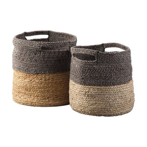 OEM Custom Handmade Rattan Jute Yarn Eco-Friendly Modern Circle <b>Storage</b> Basket Set Natural Fiber Woven Organizer for Retail Home - Product Image 2