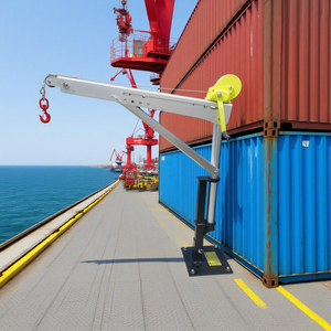 소형 보트용 경량 알루미늄 수동/전기 제어 해양 크레인 100/200/300/400kg 용량 기어 코어 부품 - Product Image 1