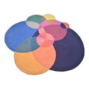 Tapis moderne en laine tufté à la main, motif géométrique bulles aux tons terreux, tapis sculpté 3D doux - Product Image 4
