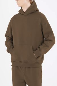 Ensemble de sweat-shirts à capuche pour hommes en mélange de coton, coupe classique, couleur unie, en molleton, décontracté, séchage rapide, respirant, avec poche, 430g - Product Image 3