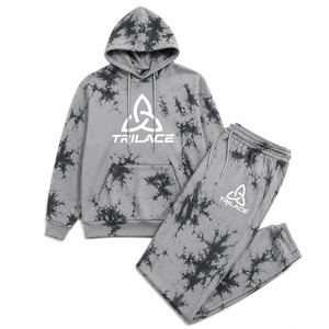 Custom High Quality Winter Streetwear Men's <b>Tie</b> <b>Dye</b> Hooded 2-Piece Breathable 100% Cotton Tracksuit <b>Set</b> with Printed Design - Product Image 4