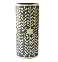 Vases à fleurs modernes écologiques en bois avec incrustations florales, pots décoratifs d'intérieur en métal de style arabe, meilleurs pots pour plantes vertes
