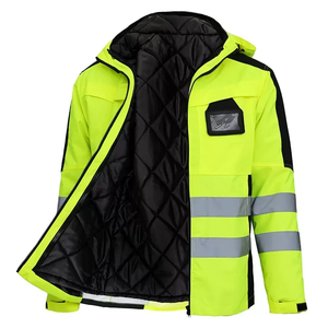 Chaqueta de Trabajo de Invierno Ligera de Alta Visibilidad para Hombre, Transpirable, Impermeable, con Diseño Reflectante de Seguridad y Logotipo Personalizado - Product Image 4