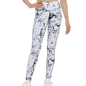 High Waist Ladies Workout Gym Pants Quick Dry Breathable Four-Way Stretch Seamless Pockets Solid <b>Pattern</b> Athletic Yoga <b>Leggings</b> - Product Image 3