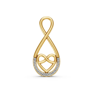 Colgante de Corazón Infinito con Diamante Cultivado en Laboratorio, Corte Brillante, Certificado IGI, Oro Blanco de 14K, Chapado en Rodio, Símbolo Romántico de Amor para Mujer - Product Image 3