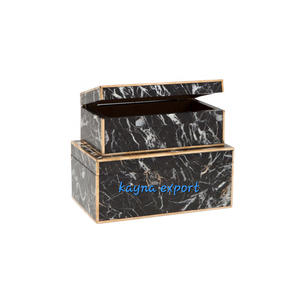 Caja de almacenamiento de trabajo con incrustaciones decorativas de mármol, caja de mármol para almacenamiento de perfumes y joyas, decoración de joyero de mesa de tocador de lujo - Product Image 5