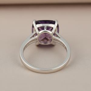 Bague de fiançailles de luxe pour enfant, en améthyste naturelle taille octogonale, double halo, pour mariage et fête, en argent sterling 925, cadeau chrétien pour elle - Product Image 2