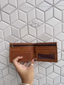 Men's New Arrival <b>RFID</b> <b>Blocking</b> Genuine Leather Short <b>Wallet</b> Snap Closure Fashion Brown Cash Holder Gift Him - Product Image 6