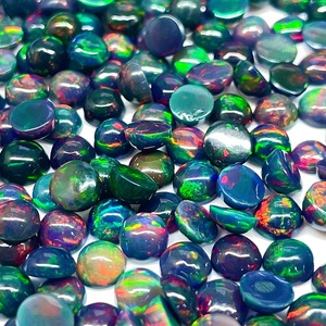 Opale noire éthiopienne naturelle, cabochon rond de 6 mm, opale noire chatoyante, pierres précieuses en vrac, prix de gros pour la fabrication de bijoux - Product Image 4