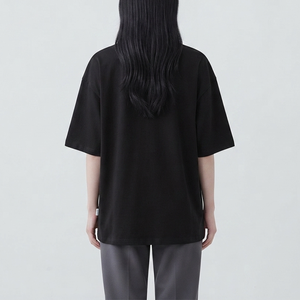 Custom Logo Blank Cotton High Quality <b>Women</b> Fashion Clothing O Neck Short Sleeve Casual Oversized Baggy <b>Women</b> <b>Black</b> T-<b>shirt</b> - Product Image 5
