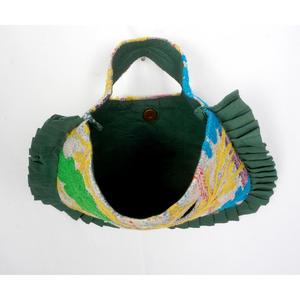 A2ZCraftBazar Suzani Pattern Cotton Embroidery Clutch <b>Bag</b> with Hand Length Handle Medium Size Made in Rajasthan for Travel Gifts - Product Image 3
