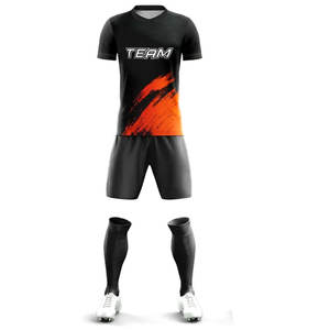 Uniformes Deportivos Casuales Personalizados para Hombre, 100% Poliéster, Secado Rápido, Transpirables, Camisetas con Cuello en V y Pantalones Cortos con Logotipo del Equipo, Diseño Sólido - Product Image 2