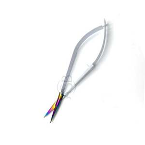 Ciseaux à ressort incurvés en acier inoxydable rouge doré pour broderie, sourcils, couture, cils, beauté et toilettage, pour droitiers - Product Image 6