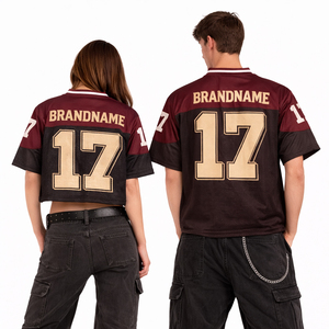 Camiseta de Fútbol Americano Estilo Vintage Personalizada, Unisex, Oversize y Crop Top, Conjunto Victory, Ropa Deportiva Transpirable, Streetwear - Product Image 2
