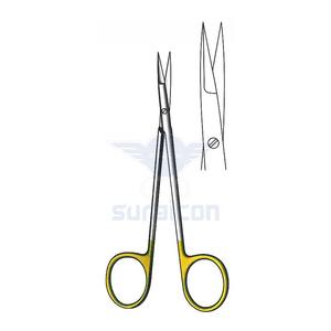Knapp Scissors <b>12</b> cm (4-3/4 Inch) Straight Sharp TC Gold Tungsten Carbide Surgical Scissors Stainless Steel Precision Operating - Product Image 1