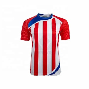 เสื้อวอลเลย์บอลชายสีดำชมพูฟ้าแบบซับลิเมชั่น แขนสั้น คอวี ระบายเหงื่อได้ดี ลายพิมพ์เรขาคณิต ทรงแอธเลติก - Product Image 5