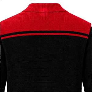 Custom <b>Red</b> Black DS Sorority Acrylic Knitted <b>Cardigan</b> for Women with Button Long Sleeve V-neck High Quality - Product Image 4