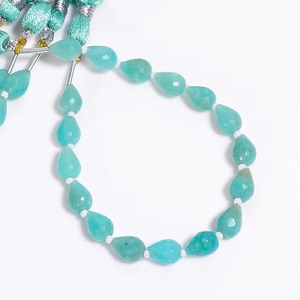 Perles de pierre d'amazonite naturelle facettées en forme de goutte d'eau 6mm 8mm, vente en gros pour la fabrication de bijoux, prix d'usine - Product Image 1