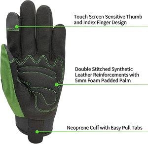 Guantes de Mecánico con Interior de Cuero Sintético, Correa de Fácil Extracción Personalizada, Equipo de Protección - Product Image 2